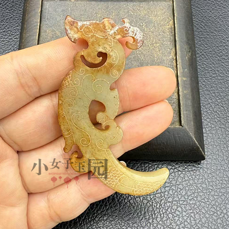 古玩玉器仿古龙吊坠挂件青龙玉佩