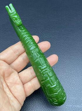 仿碧玉龙头凤头带钩腰佩挂件