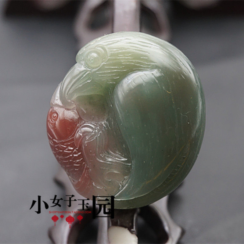 【抓住机遇】玉坠紫绿玛瑙手工雕刻雄鹰 小鱼吊坠挂件玉坠毛衣坠