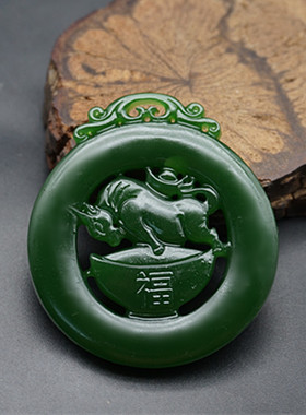 仿白玉仿碧玉仿古双面镂空雕刻