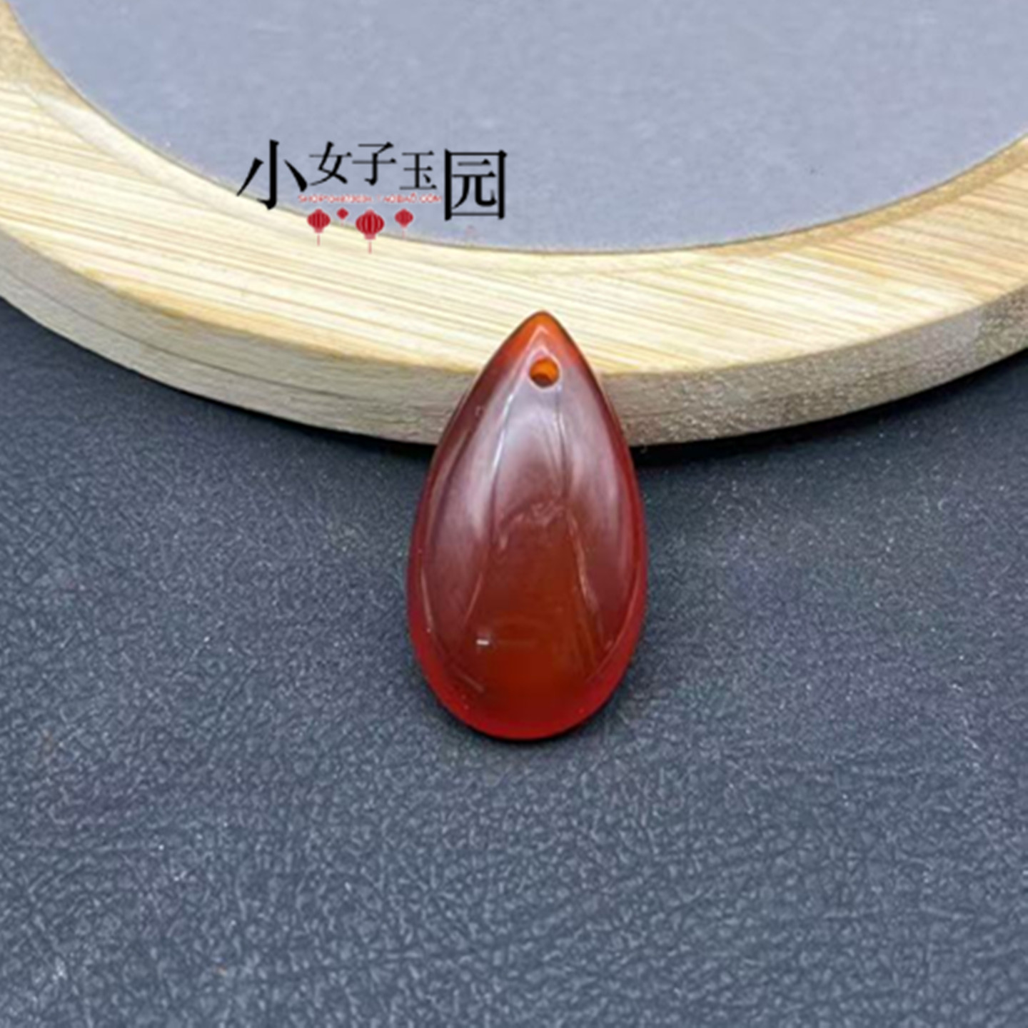 红玛瑙水滴吊坠挂件红色水滴型耳环挂饰DIY 手工汉服项链配件配饰