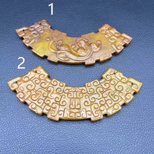 战国玉佩汉服玉佩玉璜吊坠挂件古风腰佩祥云纹半圆项链玉坠项坠