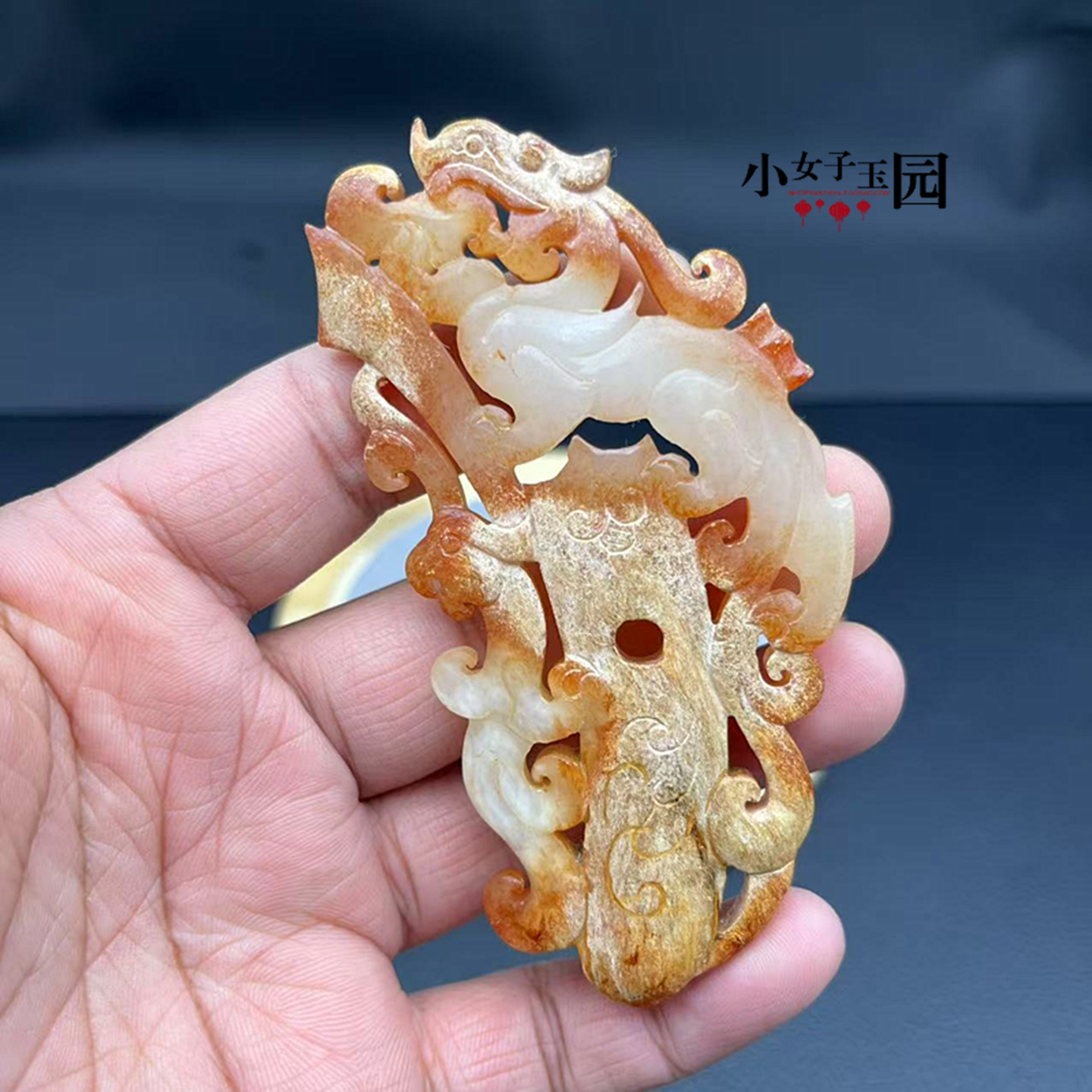 和田玉龙凤玉璧玉佩仿古战汉龙纹凤鸟吊坠挂件项链坠锁骨链老库存