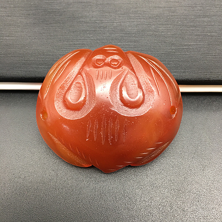 红玛瑙蝙蝠玉佩帽正配饰DIY手工配饰红玉髓明清服装配饰配件玉坠