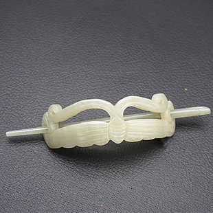 和田玉青白玉如意玉发冠头饰发饰古风汉服拍摄玉冠镂空蝴蝶玉簪子