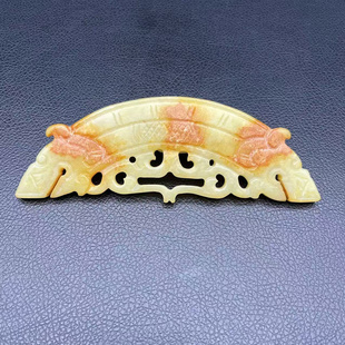 岫玉双龙玉璜玉佩仿古做旧弯璜项链坠锁骨链古风汉服腰佩手工配饰