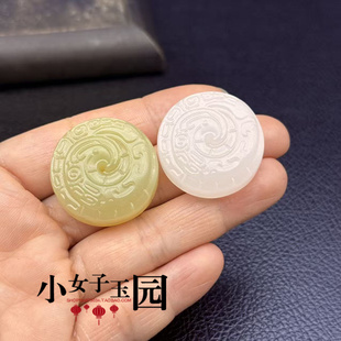 阿富汗玉凤鸟平安扣吊坠挂件仿古西周云纹玉佩颈饰时来运转项链坠