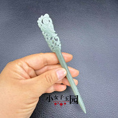 新款 和田玉童子发簪玉簪仿明清雕刻人物簪子发钗古风汉服头饰发饰
