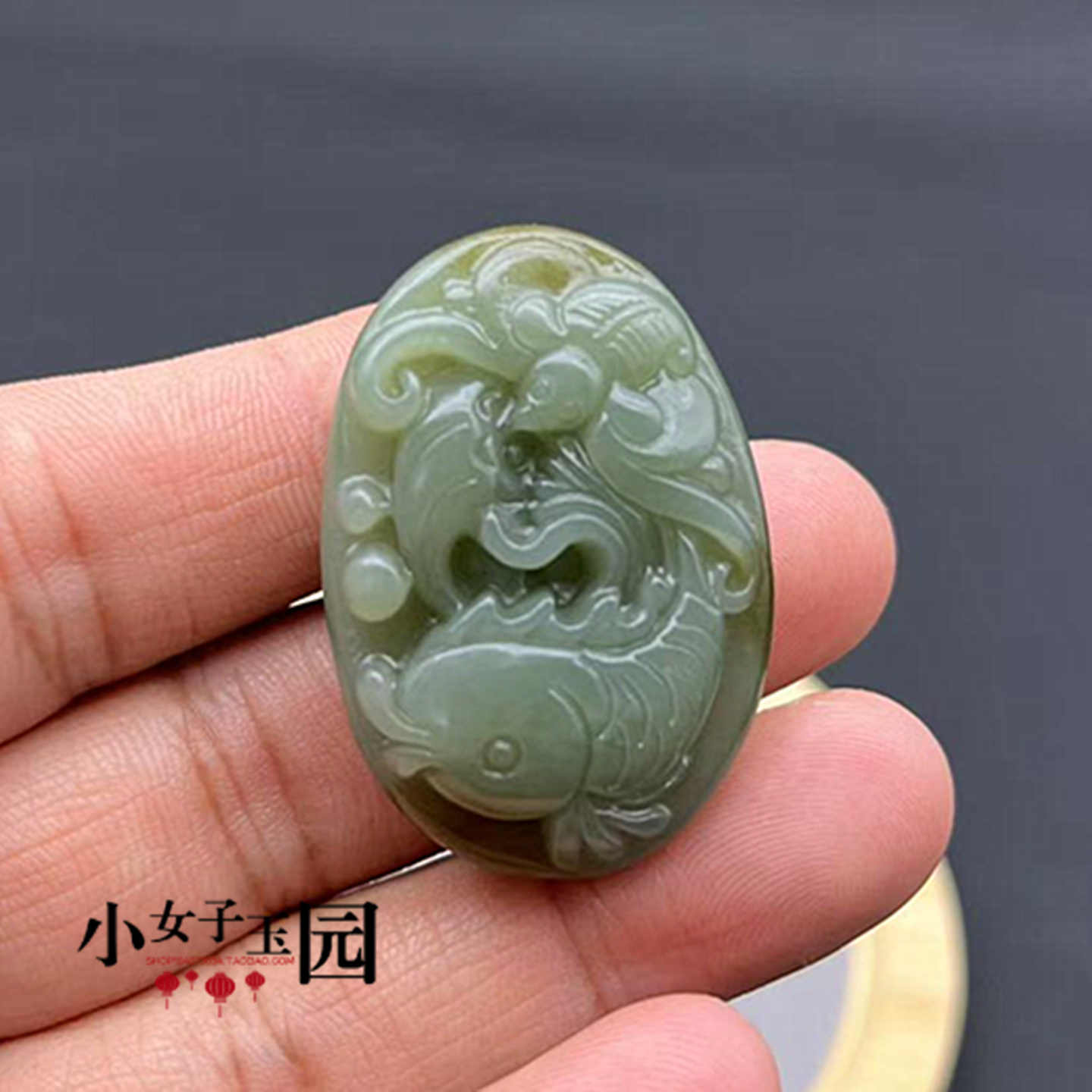 和田玉连年有鱼吊坠挂件