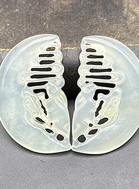 岫玉兔子玉佩古风压襟吊坠旗袍饰