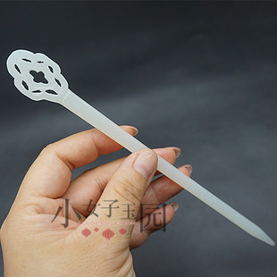 仿白玉发簪玉簪外蒙料如意头簪子男女款头饰汉服古风发饰影视道具