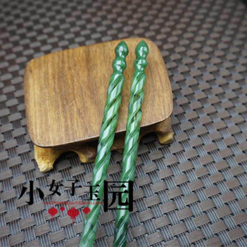 天然和田玉发簪发饰仿古复古典头饰古风玉簪子发钗复古碧玉步摇