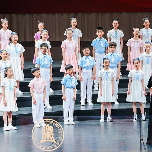 儿童合唱服装演出服男女童礼服中小学生表演朗诵纱裙大合唱团
