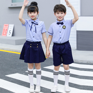 幼儿园园服夏装 英伦风儿童班服夏学院风毕业照小学生夏季 校服套装