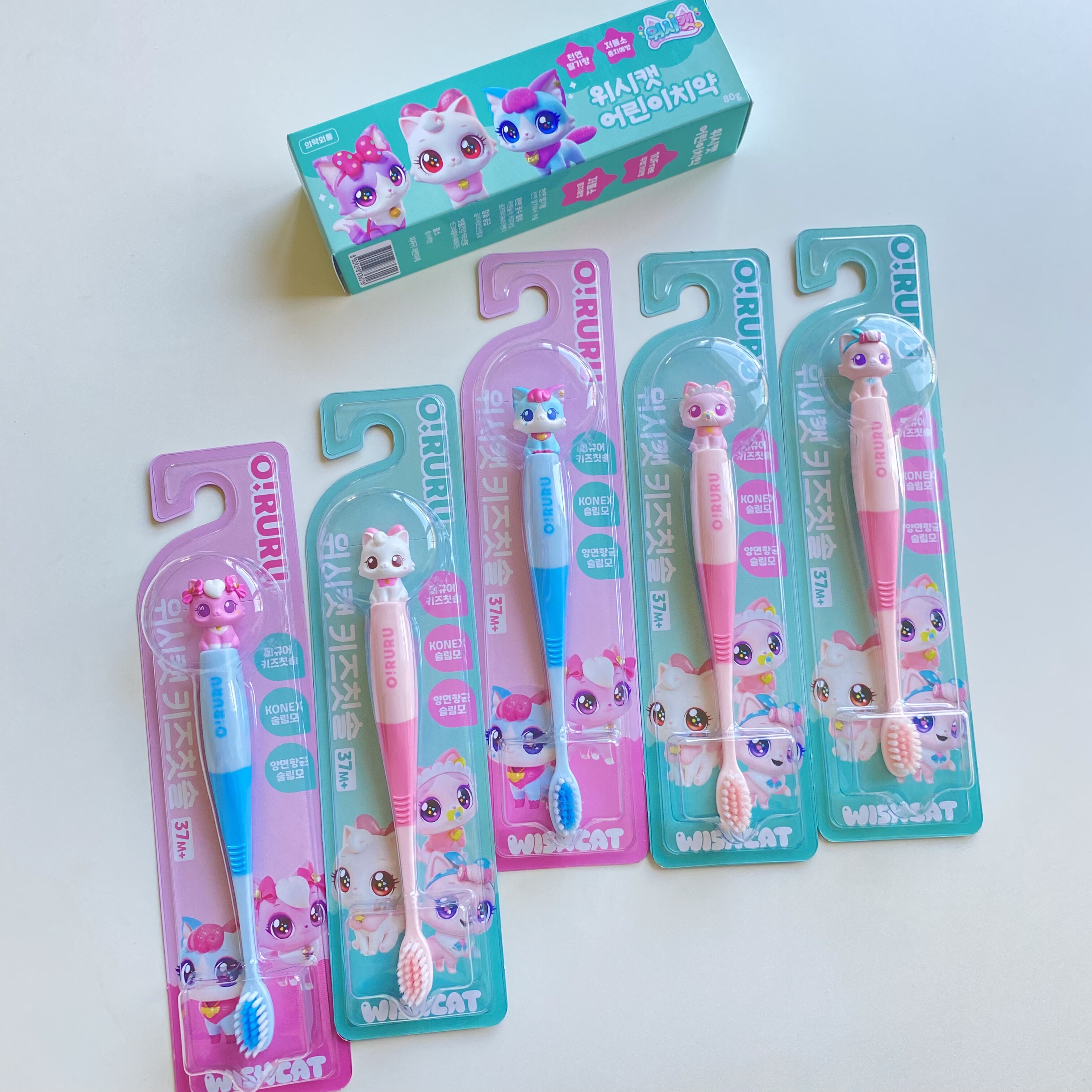 韩国愿望猫儿童卡通牙刷立体猫头wish cat许愿猫牙刷软毛护齿女童