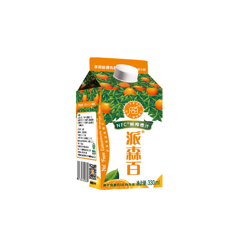 派森百NFC鮮榨橙汁組合套餐三夏季清涼飲品冷藏儲(chǔ)運(yùn)330ml*9盒*5箱