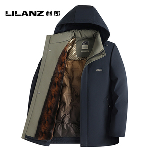 利郎加棉加厚男士棉衣男款冬季商务休闲保暖棉服爸爸冬装外套