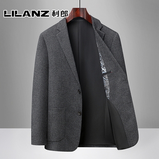 利郎休闲西服男商务单件上衣秋季新款单西外套小西装中年爸爸便装