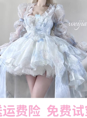 高定如心法式花嫁礼服lolita抹胸连衣裙成人礼生日洋装洛丽塔公主