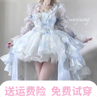 高定如心法式花嫁礼服lolita抹胸连衣裙成人礼生日洋装洛丽塔公主