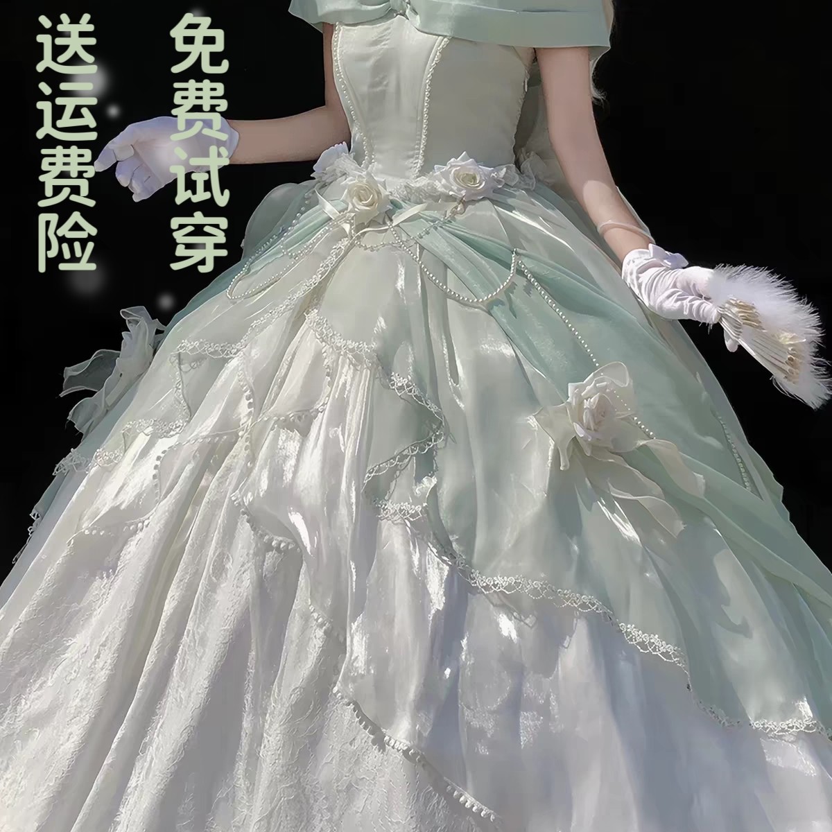 现货全套玫瑰礼遇lolita裙子花嫁晚礼服生日成人礼演出年会主持
