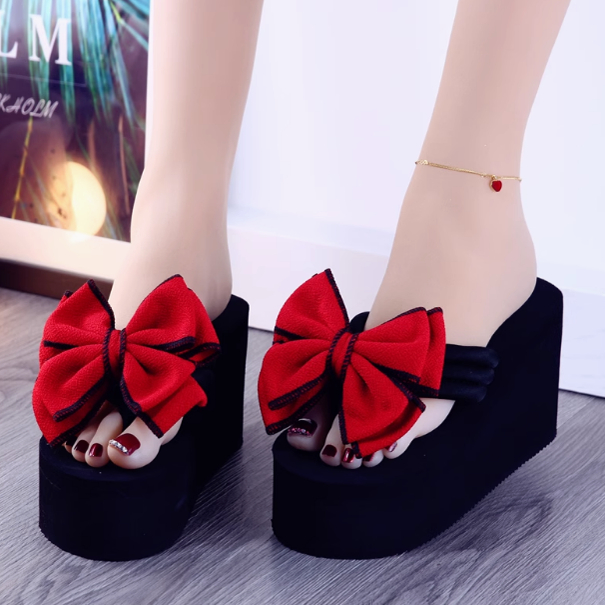 增高女生拖鞋外穿夏季时尚防滑耐磨坡跟厚底沙滩鞋户外百搭人字拖