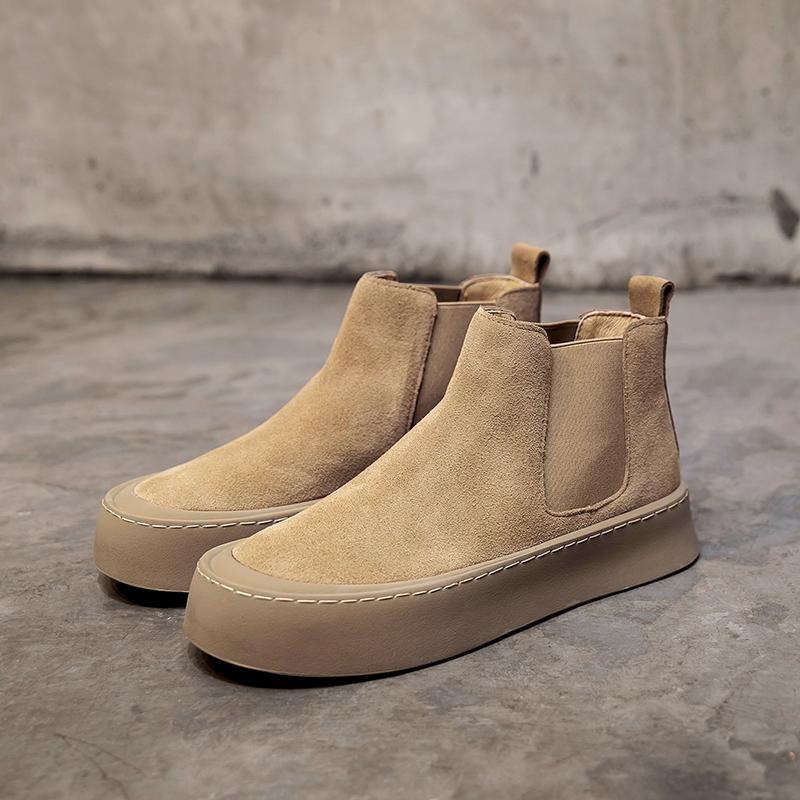 2024新款秋季英伦风高帮皮鞋