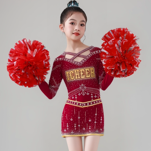 儿童花球啦啦操比赛演出服装校园啦啦队表演服装团体拉拉操训练服