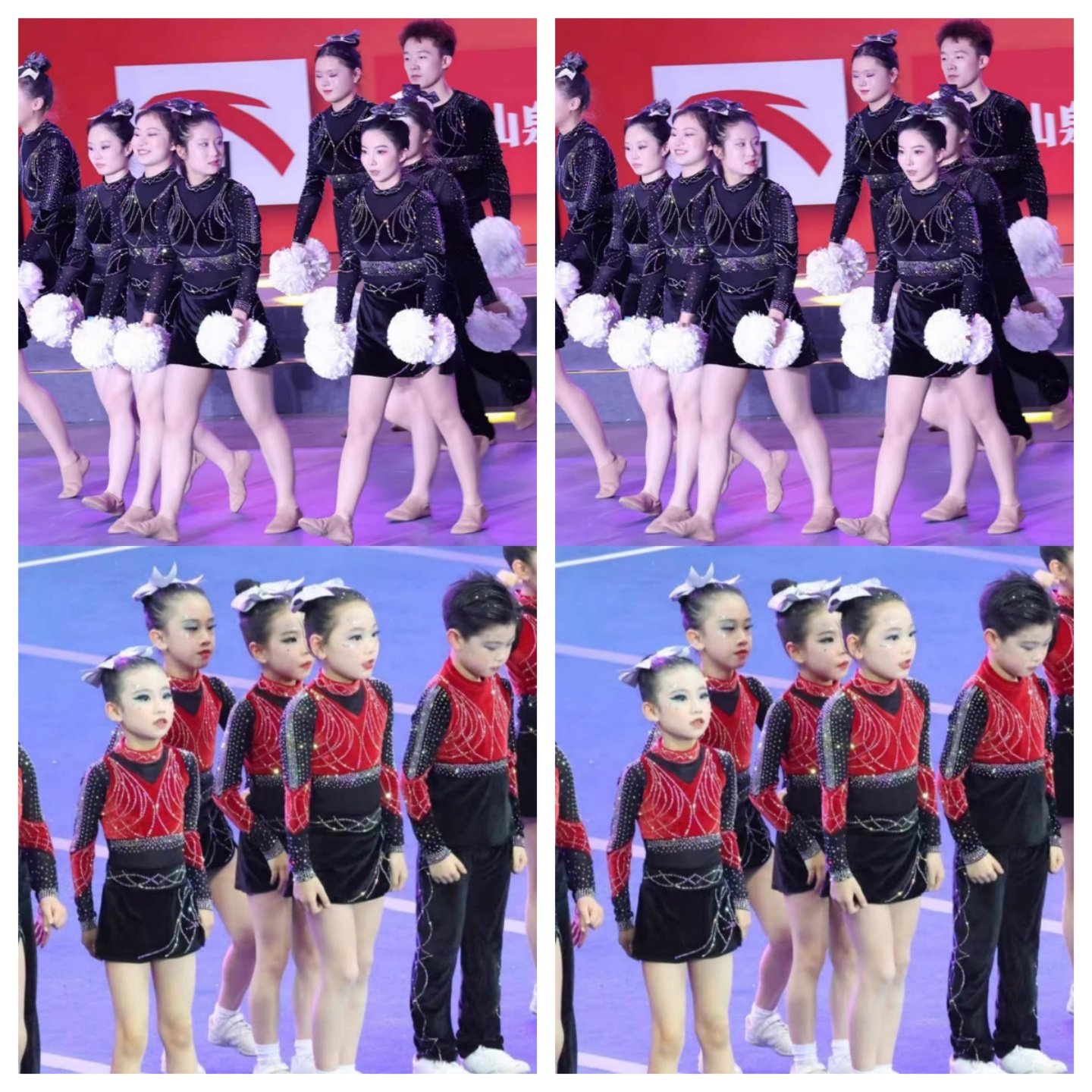 儿童花球啦啦操演出比赛服女童长袖啦啦操运动会表演竞技赛服成人