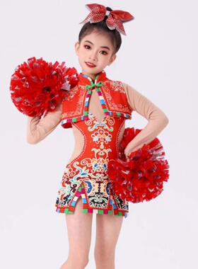 女童啦啦操服艺术体操服民族风演出服儿童艺考舞台表演花式技巧服