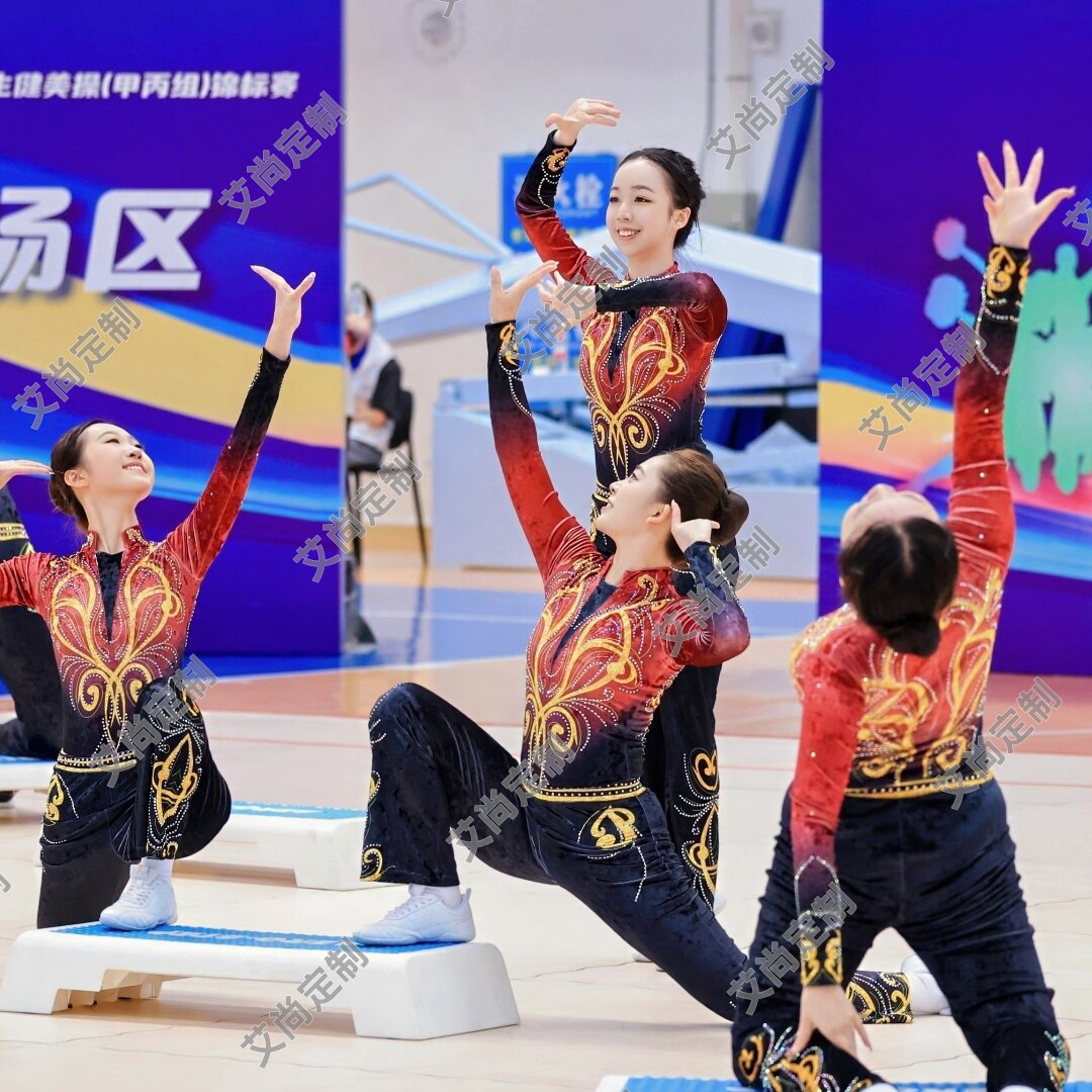新款健美操啦啦操表演服装演出服健美操比赛服中小学啦啦操服