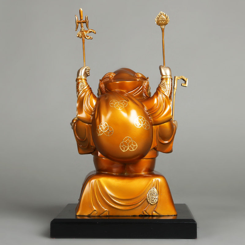 铜之韵 铜像三面大黑天像佛像摆件 客厅室内桌面佛像工艺品装饰品