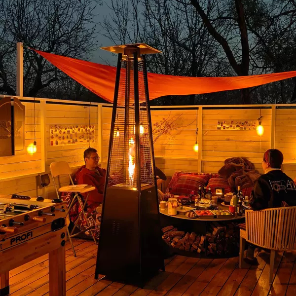 民宿庭院烤火炉取暖器天燃气取暖炉塔型取暖炉室外真火壁炉照明炉