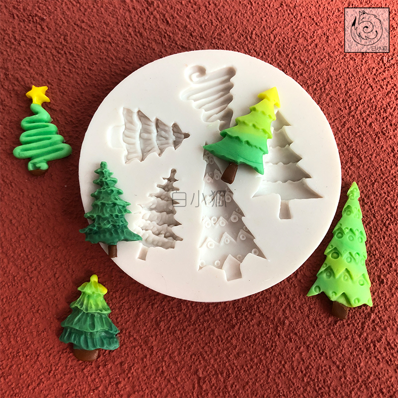 白小狐硅胶模具小圣诞树
