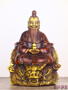 纯铜陆压道君神像家用供奉陆压真人创始元灵陆压道人摆件居家铜像