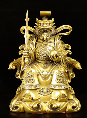 纯铜龙王爷像摆件东海龙王铜像家用供奉客厅佛堂工艺品四海龙王像
