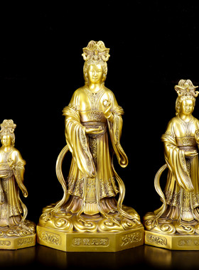 纯铜泰山碧霞元君摆件家用泰山奶奶铜像泰山老母神像泰山老奶奶像