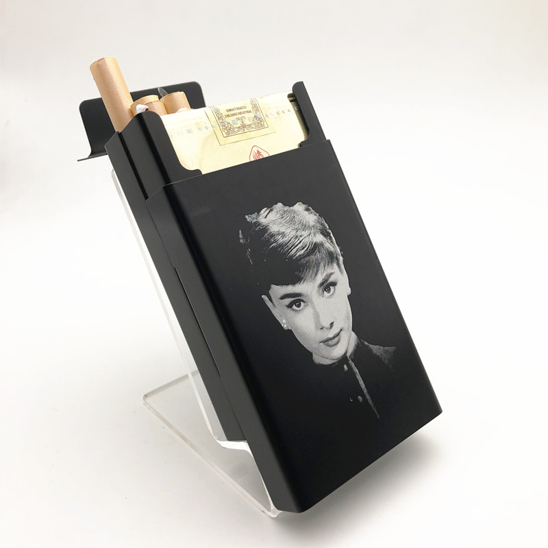来图定制周杰伦黄家驹哥哥张国荣猫王梦露李小龙斯嘉丽铝合金烟盒