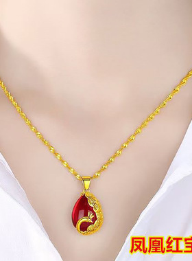 黄铜镀金转运珠双水波项链越南沙