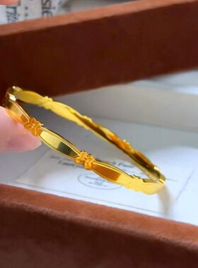 黄金色cnc碎冰冰蝴蝶手镯女款仿