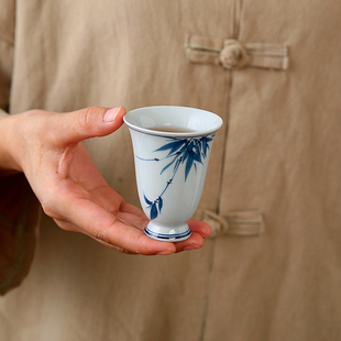 草木灰茶具待客杯闻香杯主人杯单杯茶盏陶瓷纯手绘茶杯敬茶品茗杯