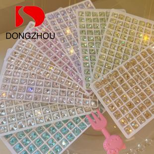 东洲【8mm肥方】超闪多色正方中号美甲饰品 钻饰爆闪指甲装饰尖底