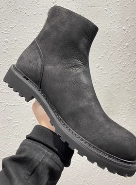 牛皮马丁靴2025冬季高帮男鞋真皮皮靴切尔西靴厚底加绒可选231102