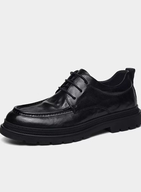 帕达索男士皮鞋秋冬真皮休闲英伦百搭系带乐福鞋男款耐磨 221005