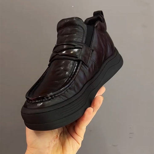 真皮男鞋秋冬休闲乐福鞋加绒可选