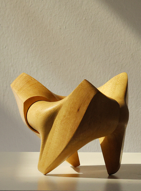 简约木雕抽象装饰艺术摆件客厅前台玄关小众设计师当代雕塑磁吸拼