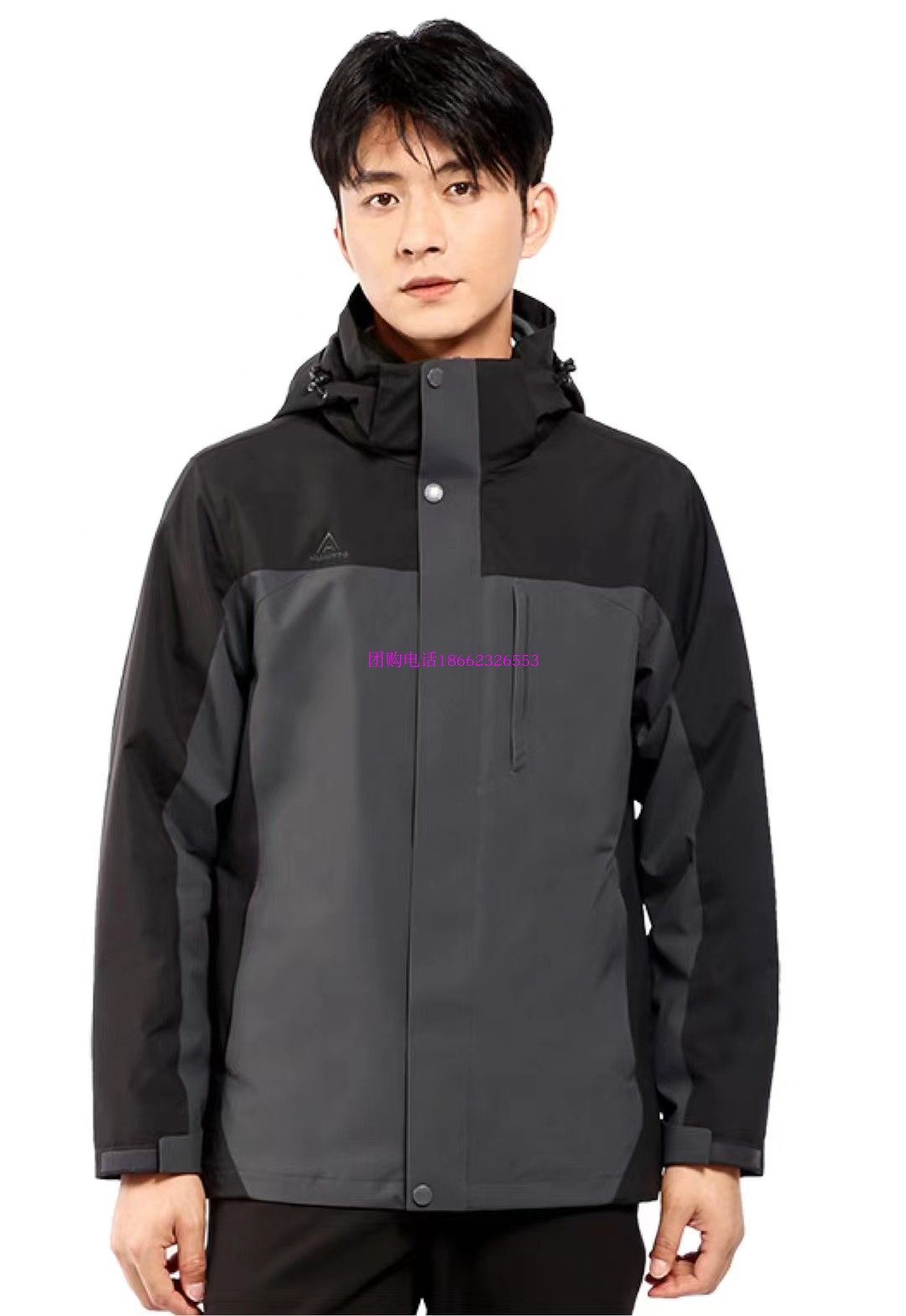 26C960悍途男女冲锋衣女三合一两件套加厚外套防风防水拼色登山服