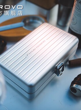 PROVO酷麦雪茄盒8支装雪松木内胆雪茄便携盒铝合金外壳防水密封