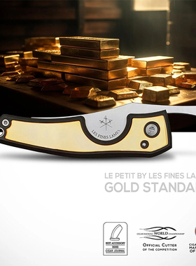 法国Les Fines Lames雪茄刀18K Gold标准镀金款刀柄 黑色边框