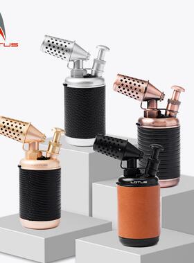 LOTUS路特斯复古风台式雪茄喷枪T14 大容量雪茄打火机 带钻孔器